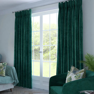 Matt Emerald Printed Curtains